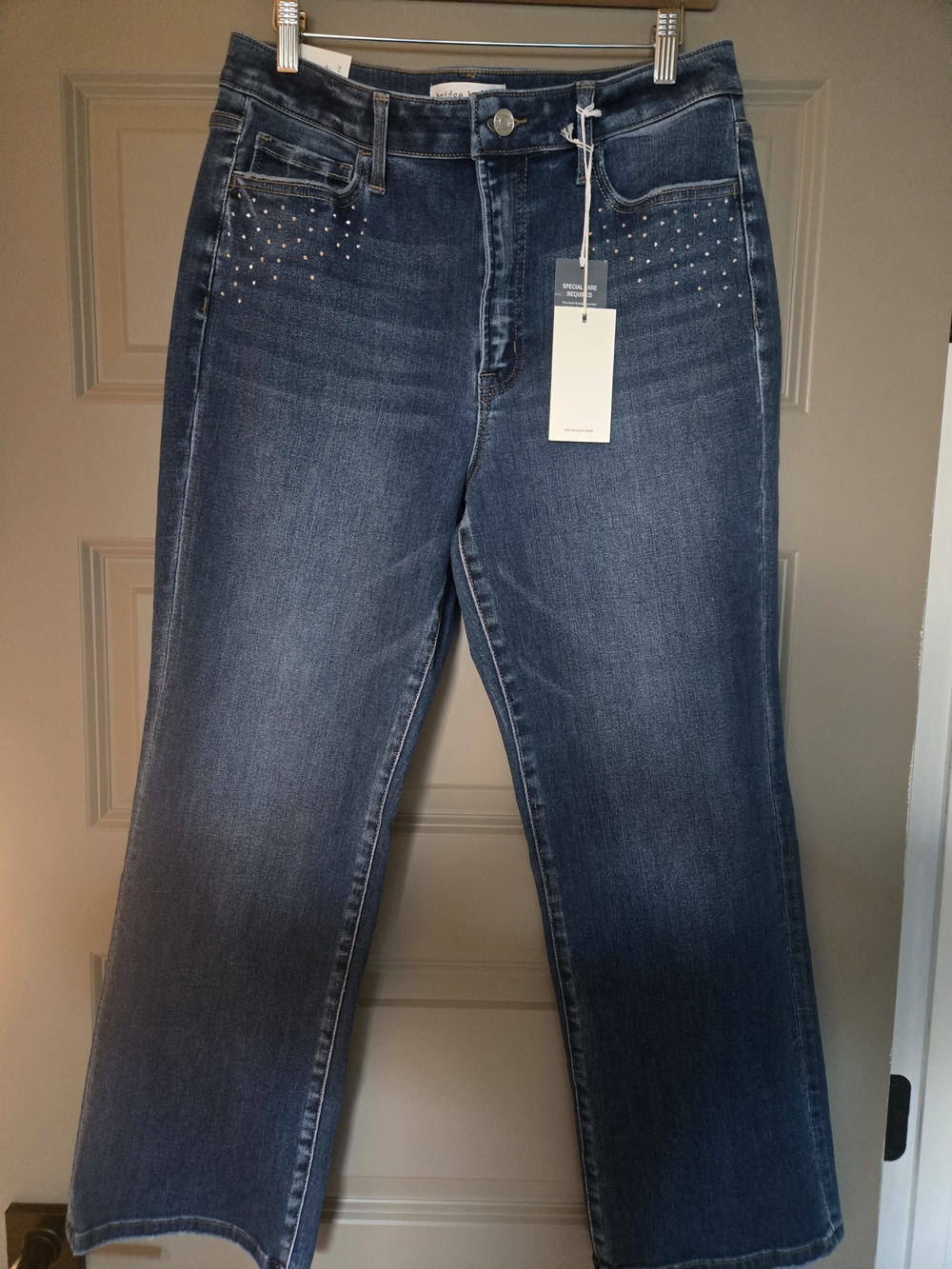 Bridge by GLY NWT High Rise Bootcut Jeans Size 14 Rhinestone Embellished